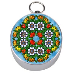 Mandala Background Colorful Pattern Silver Compasses by Simbadda