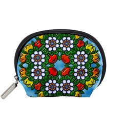 Mandala Background Colorful Pattern Accessory Pouch (small) by Simbadda