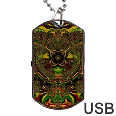 Fractal Art Artwork Design Dog Tag Usb Flash (one Side) by Simbadda