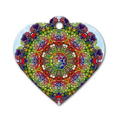 Mandala Pattern Ornaments Structure Dog Tag Heart (one Side) by Simbadda