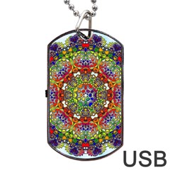 Mandala Pattern Ornaments Structure Dog Tag Usb Flash (one Side) by Simbadda