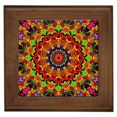 Fractal Mandala Flowers Framed Tiles by Simbadda