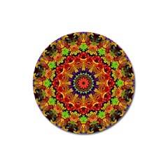 Fractal Mandala Flowers Magnet 3  (round) by Simbadda