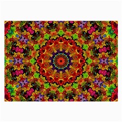 Fractal Mandala Flowers Large Glasses Cloth (2-side) by Simbadda