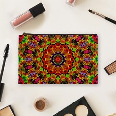 Fractal Mandala Flowers Cosmetic Bag (medium) by Simbadda