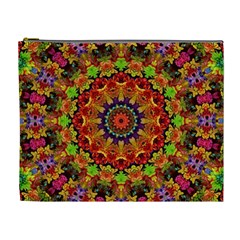 Fractal Mandala Flowers Cosmetic Bag (xl) by Simbadda