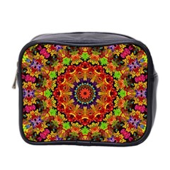 Fractal Mandala Flowers Mini Toiletries Bag (two Sides) by Simbadda