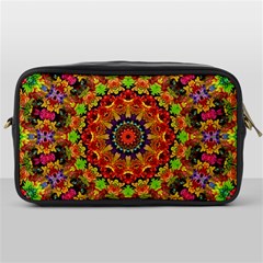 Fractal Mandala Flowers Toiletries Bag (one Side) by Simbadda