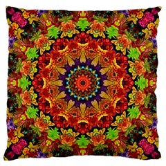 Fractal Mandala Flowers Large Cushion Case (one Side) by Simbadda