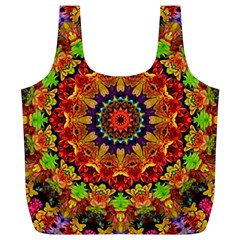 Fractal Mandala Flowers Full Print Recycle Bag (xl) by Simbadda