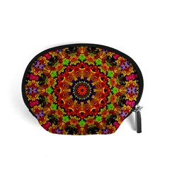 Fractal Mandala Flowers Accessory Pouch (small) by Simbadda