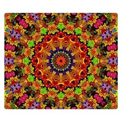 Fractal Mandala Flowers Double Sided Flano Blanket (small)  by Simbadda