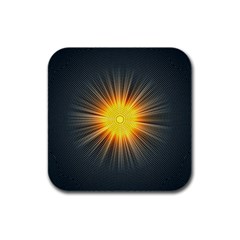 Background Mandala Sun Rays Rubber Square Coaster (4 Pack)  by Simbadda