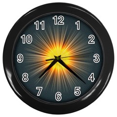 Background Mandala Sun Rays Wall Clock (black) by Simbadda