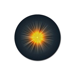 Background Mandala Sun Rays Rubber Coaster (round)  by Simbadda