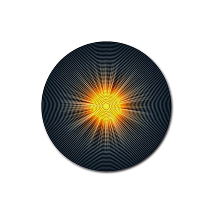 Background Mandala Sun Rays Rubber Round Coaster (4 pack) 