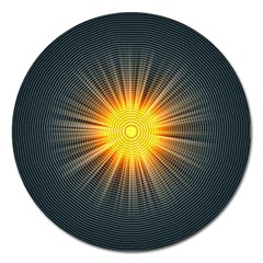 Background Mandala Sun Rays Magnet 5  (round) by Simbadda