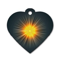 Background Mandala Sun Rays Dog Tag Heart (two Sides) by Simbadda