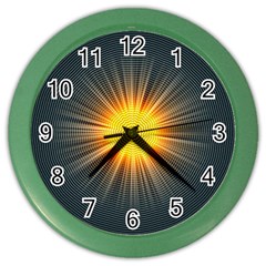 Background Mandala Sun Rays Color Wall Clock by Simbadda