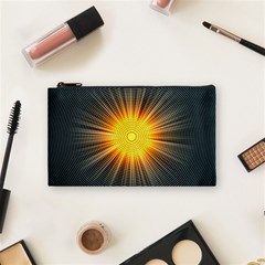 Background Mandala Sun Rays Cosmetic Bag (small) by Simbadda