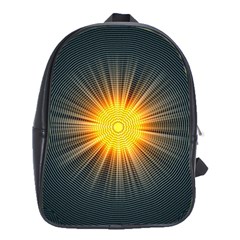 Background Mandala Sun Rays School Bag (large) by Simbadda