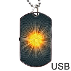 Background Mandala Sun Rays Dog Tag Usb Flash (two Sides) by Simbadda