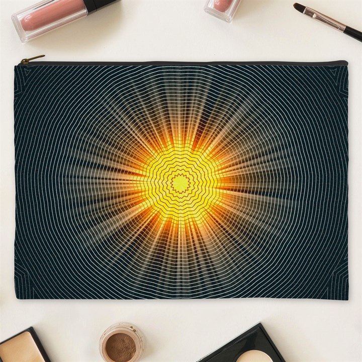 Background Mandala Sun Rays Cosmetic Bag (XXXL)