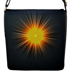 Background Mandala Sun Rays Flap Closure Messenger Bag (s) by Simbadda