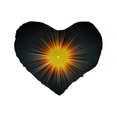 Background Mandala Sun Rays Standard 16  Premium Flano Heart Shape Cushions by Simbadda