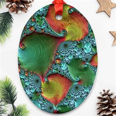 Fractal Art Colorful Pattern Ornament (oval) by Simbadda