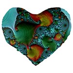 Fractal Art Colorful Pattern Large 19  Premium Heart Shape Cushions Back