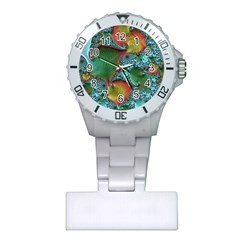 Fractal Art Colorful Pattern Plastic Nurses Watch by Simbadda