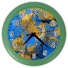 Circle Rings Abstract Optics Color Wall Clock by Simbadda