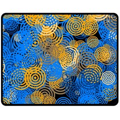 Circle Rings Abstract Optics Double Sided Fleece Blanket (medium)  by Simbadda