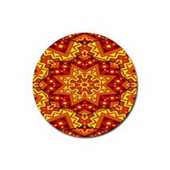 Kaleidoscope Mandala Recreation Rubber Round Coaster (4 Pack)  by Simbadda