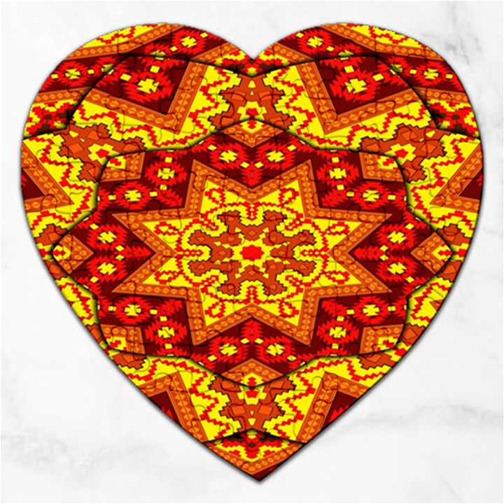 Kaleidoscope Mandala Recreation Jigsaw Puzzle (Heart)