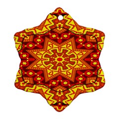 Kaleidoscope Mandala Recreation Snowflake Ornament (two Sides) by Simbadda