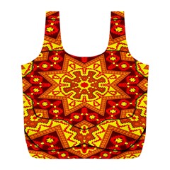 Kaleidoscope Mandala Recreation Full Print Recycle Bag (l) by Simbadda