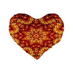 Kaleidoscope Mandala Recreation Standard 16  Premium Flano Heart Shape Cushions by Simbadda