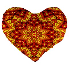 Kaleidoscope Mandala Recreation Large 19  Premium Flano Heart Shape Cushions by Simbadda