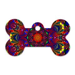 Kaleidoscope Mandala Pattern Dog Tag Bone (two Sides) by Simbadda