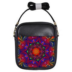 Kaleidoscope Mandala Pattern Girls Sling Bag by Simbadda