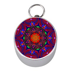 Kaleidoscope Mandala Pattern Mini Silver Compasses by Simbadda