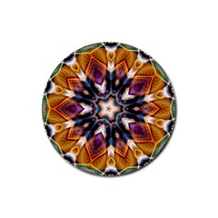 Kaleidoscope Pattern Kaleydograf Rubber Round Coaster (4 Pack)  by Simbadda