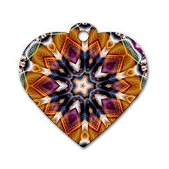 Kaleidoscope Pattern Kaleydograf Dog Tag Heart (two Sides) by Simbadda