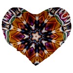 Kaleidoscope Pattern Kaleydograf Large 19  Premium Flano Heart Shape Cushions Back