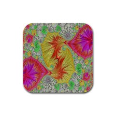 Fractal Artwork Fractal Artwork Rubber Square Coaster (4 Pack)  by Simbadda