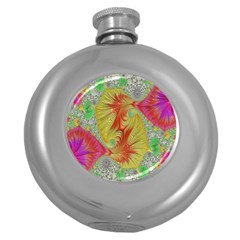 Fractal Artwork Fractal Artwork Round Hip Flask (5 Oz) by Simbadda