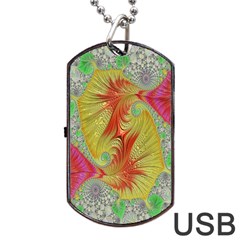 Fractal Artwork Fractal Artwork Dog Tag Usb Flash (two Sides) by Simbadda