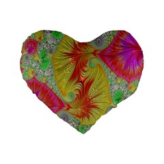 Fractal Artwork Fractal Artwork Standard 16  Premium Flano Heart Shape Cushions